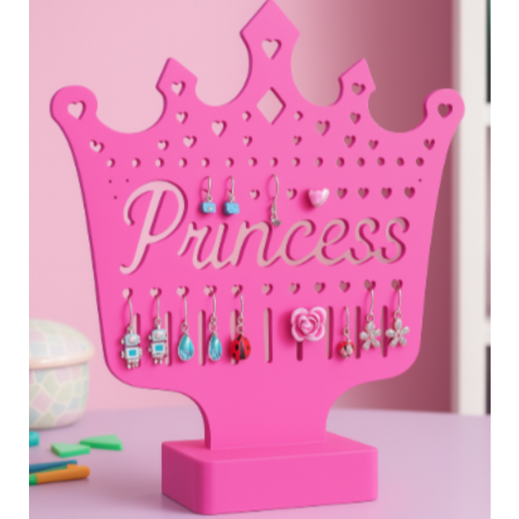 Organizador de Brincos de Mesa| Coroa | Princesa - Para menina