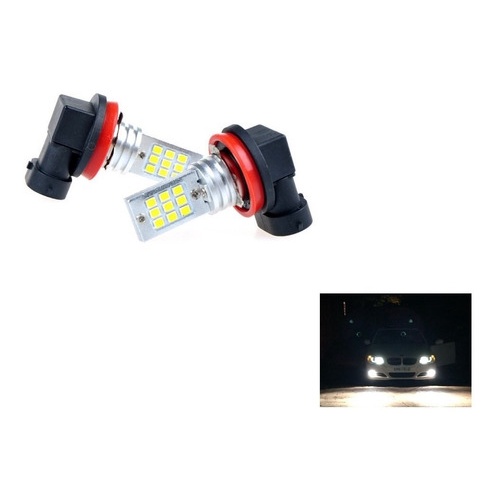 Par Lampadas H8 18 Led Cree 3535 5000k Angel Eyes Bmw 320i