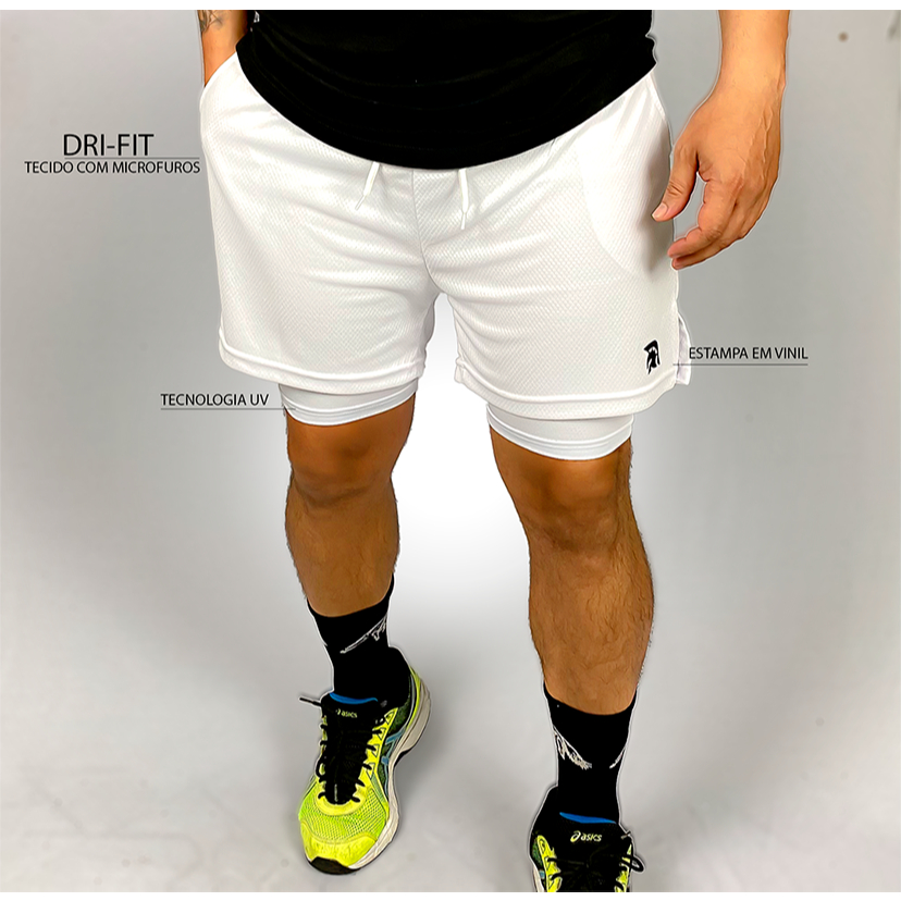 Shorts Spartan Academia Masculina 2 em 1 Treinos e Corridas
