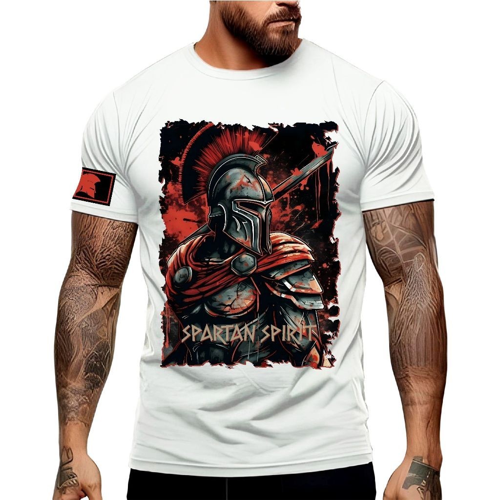 Camiseta Soldado Spartan G1 G2 G3 G4  Spirit Academia Shopping Lazer Masc Algodão 30.1 - Envio Imediato