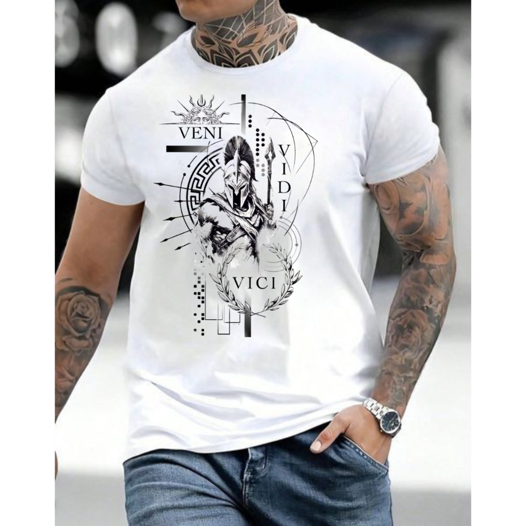 T-Shirt Camiseta Spartan Masculina  Urban Street Camisa 100% Algodão Premium