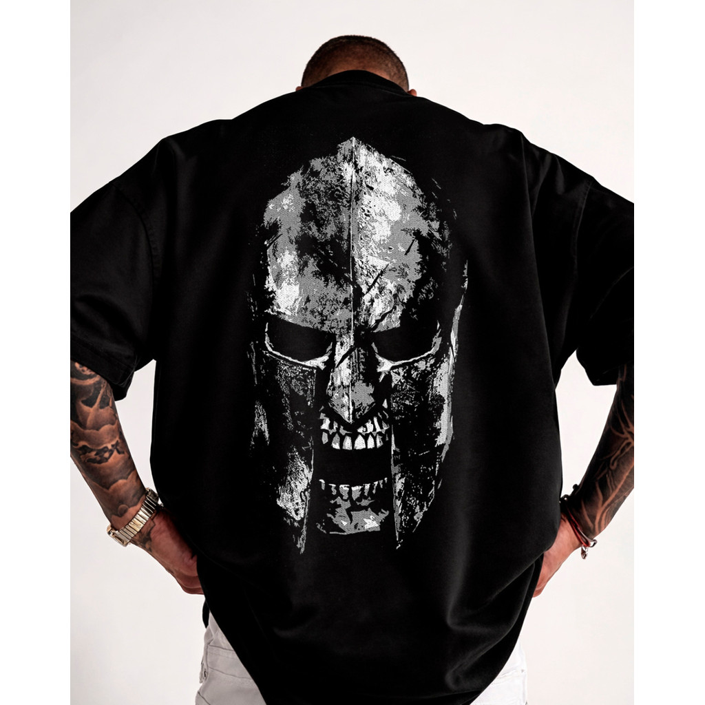 Camiseta Oversized Masculina Grunge Spartan Academia Camisão Largo para Treino 100% Algodão