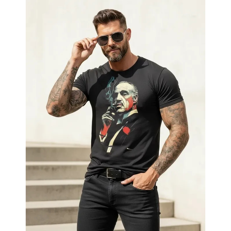 Camiseta Poderoso Chefao Dom Corleone Al Pacino Camisa Series Algodao