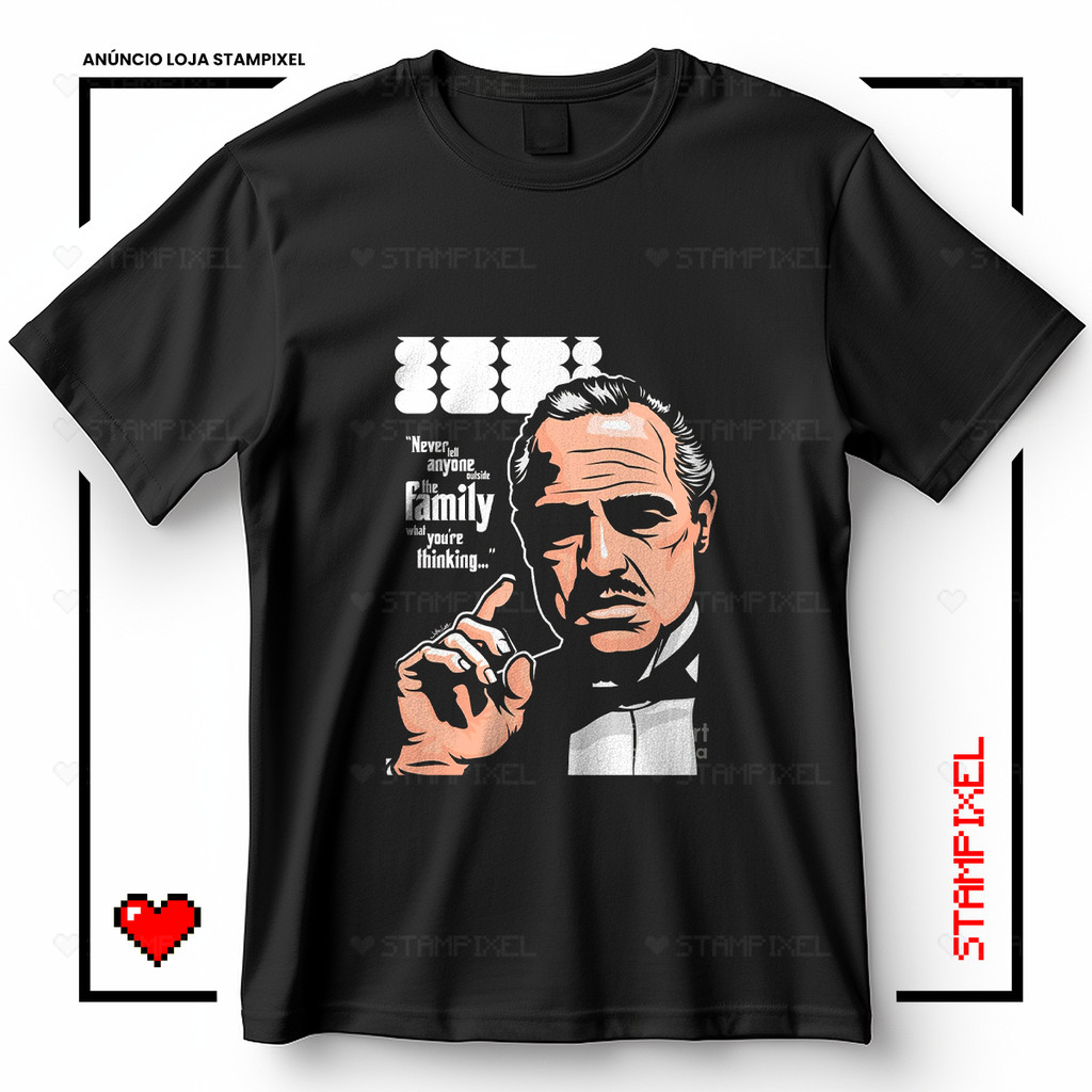 Camiseta Unissex O Poderoso Chefão Vito Corleone Blusa Frase Icônicas Geek Filme Streetwear T-shirt Camisa 100% Algodão