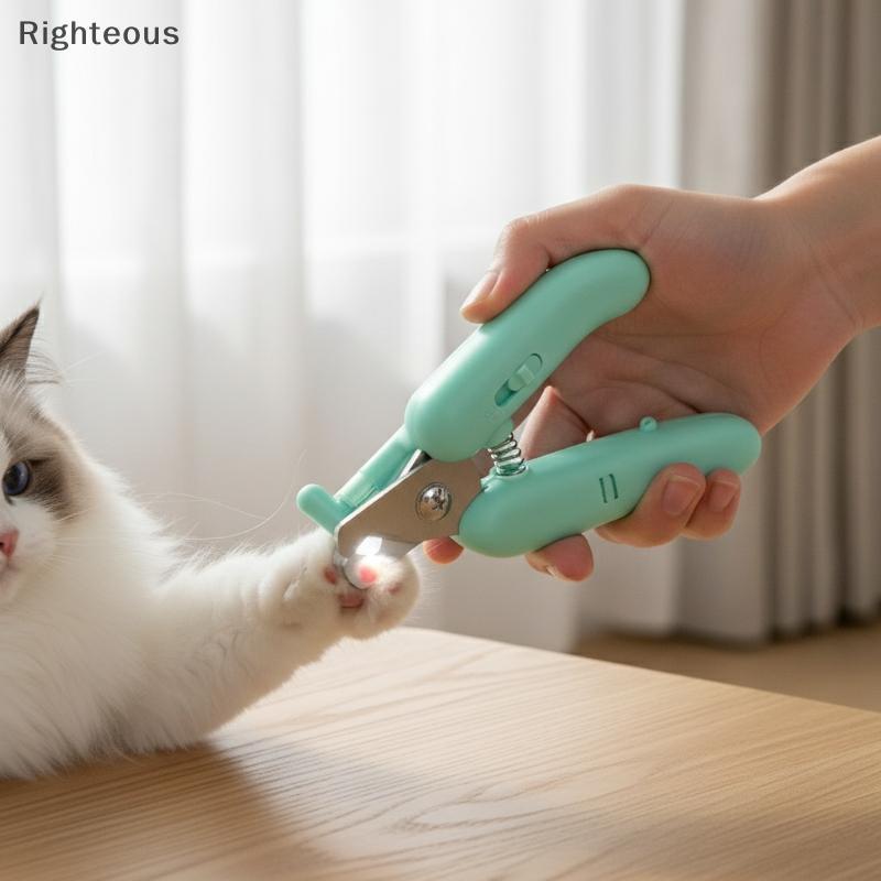 Rightrous LED Pet Nail Trimmer Clipper Com Luz Embutida E Lixa De Unhas Ferramenta Profissional De Preparação Para Gatin