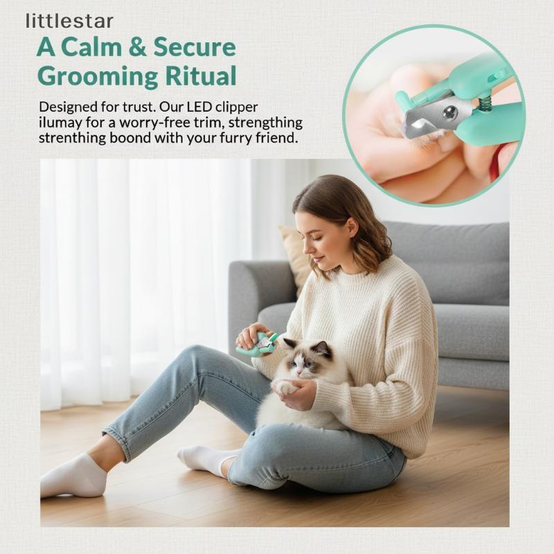 Aparador De Unhas Para Animais De Estimação LED Com Luz Embutida E Lixa Ferramenta Profissional De Preparação Gatinhos F