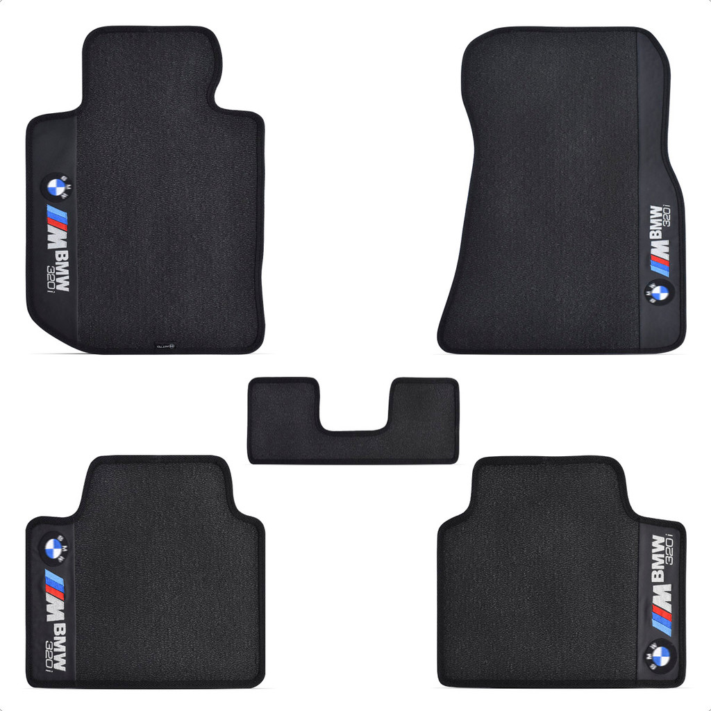 Jogo Tapete de Borracha 5 Peças Preto BMW 320i Serie M 2020 2021 2022 2023 2024 2025 Impermeavel Antiderrapante Assoalho