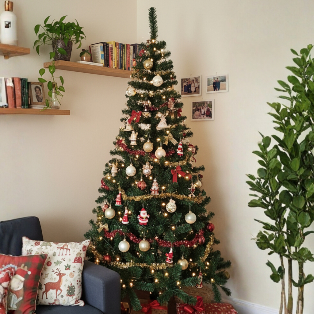 Árvore de Natal Tradicional Alta 180cm 320 Galhos Pinheiro de Decoração Natalina Bonita