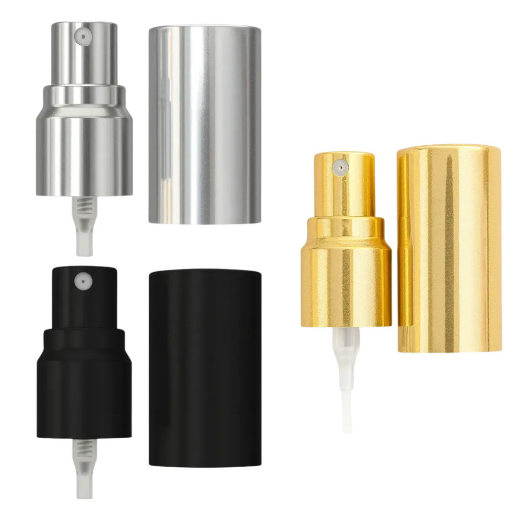 Kit Válvulas Luxo Perfume New Spray Corpo Com Tampa Prata Dourado Preto Rosca 13/415
