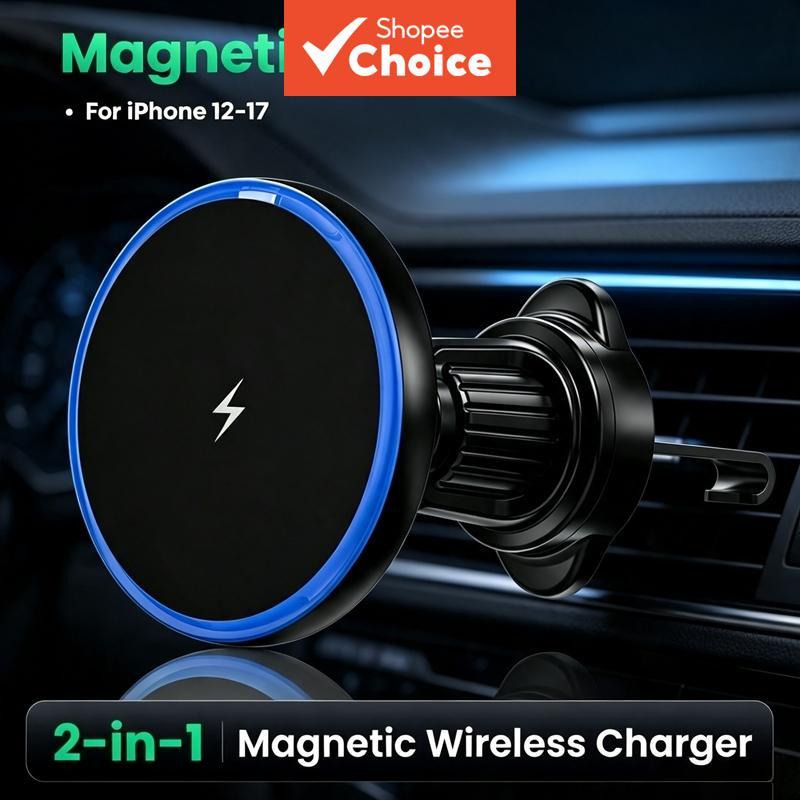 Suporte Para Carregador Sem Fio Carro Magsafe 15w Telefone Com Fixação Automática Iphone 16 15 Pro