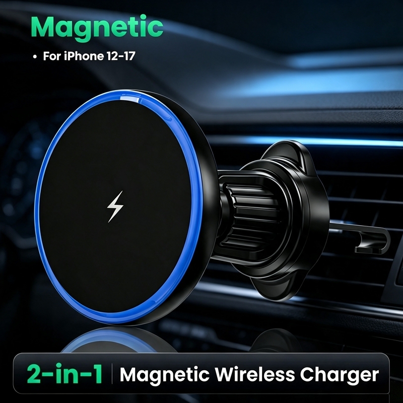 Suporte Para Carregador Sem Fio Carro Magsafe 15w Telefone Com Fixação Automática Iphone 16 15 Pro