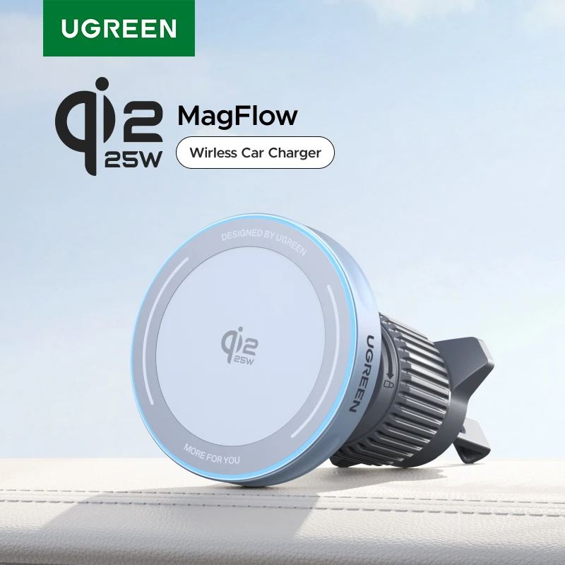 U-GREEN Qi2 25W 15W Suporte Magnético Para Telefone Carro Carregador Sem Fio iPhone 17 Pro Max Carregamento De Magsafe