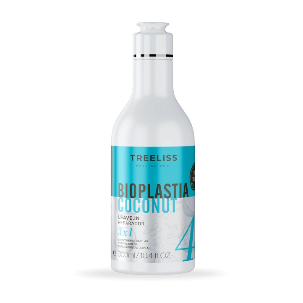 Leave-In 04 Coconut 300ml Protetor Térmico e Anti Frizz - Treeliss Profissional