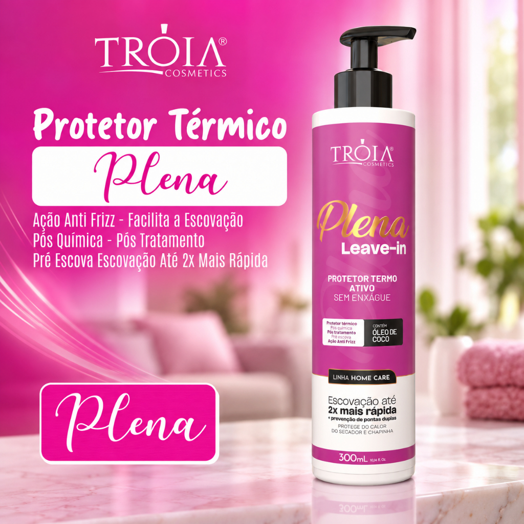 Leave-In Plena Protetor Térmico 300ml - Tróia Hair