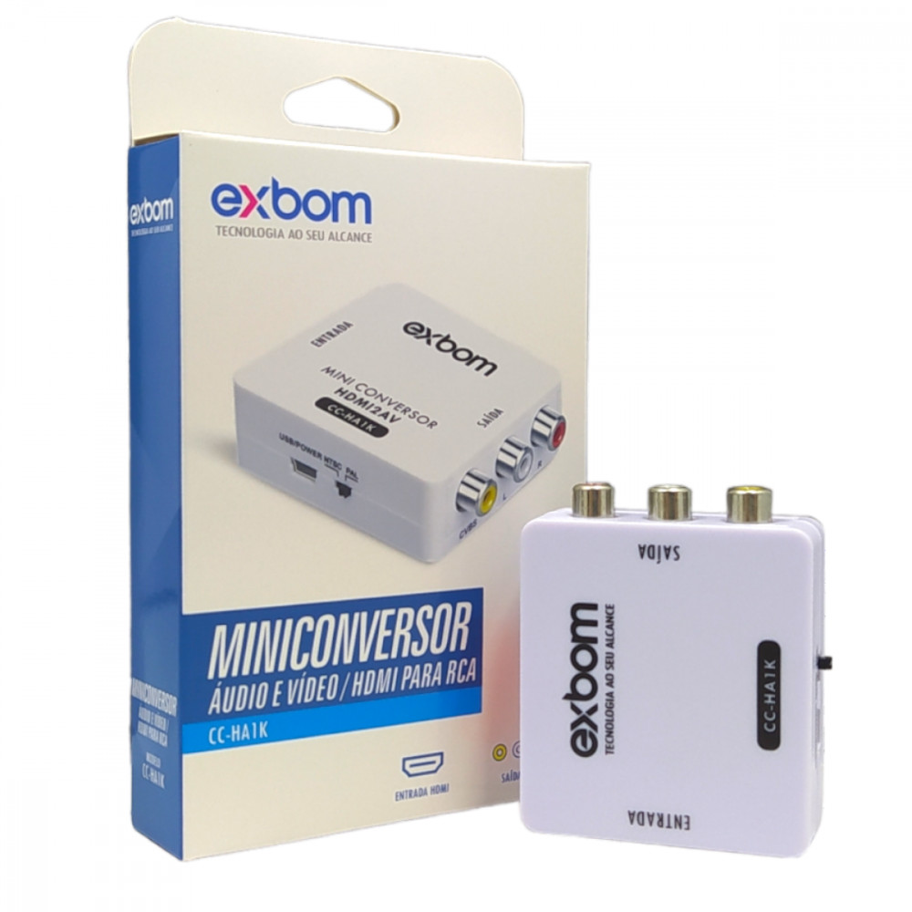Adaptador HDMI para RCA Exbom CC-HA1K - Conecte e Use!