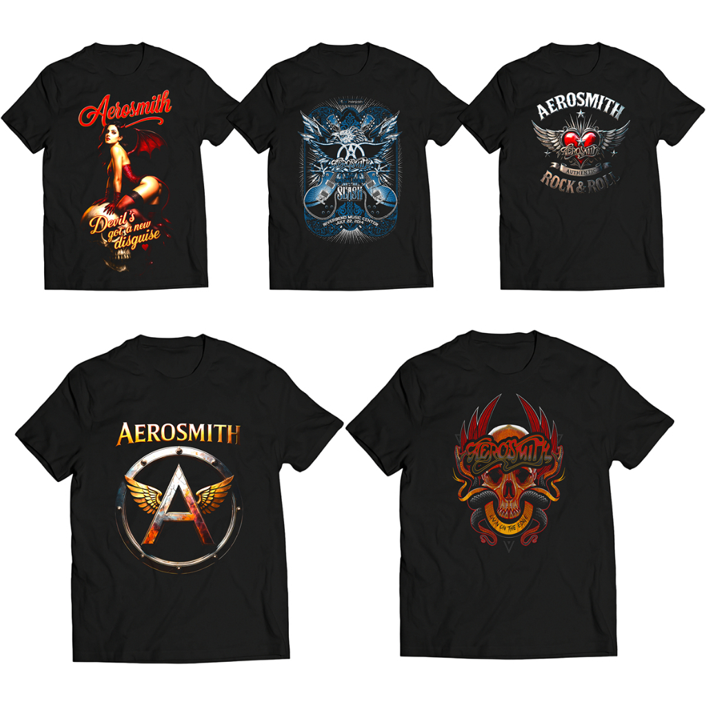 Camiseta Banda Aerosmith Rock Clássico 100% Algodão Tamanho Unissex