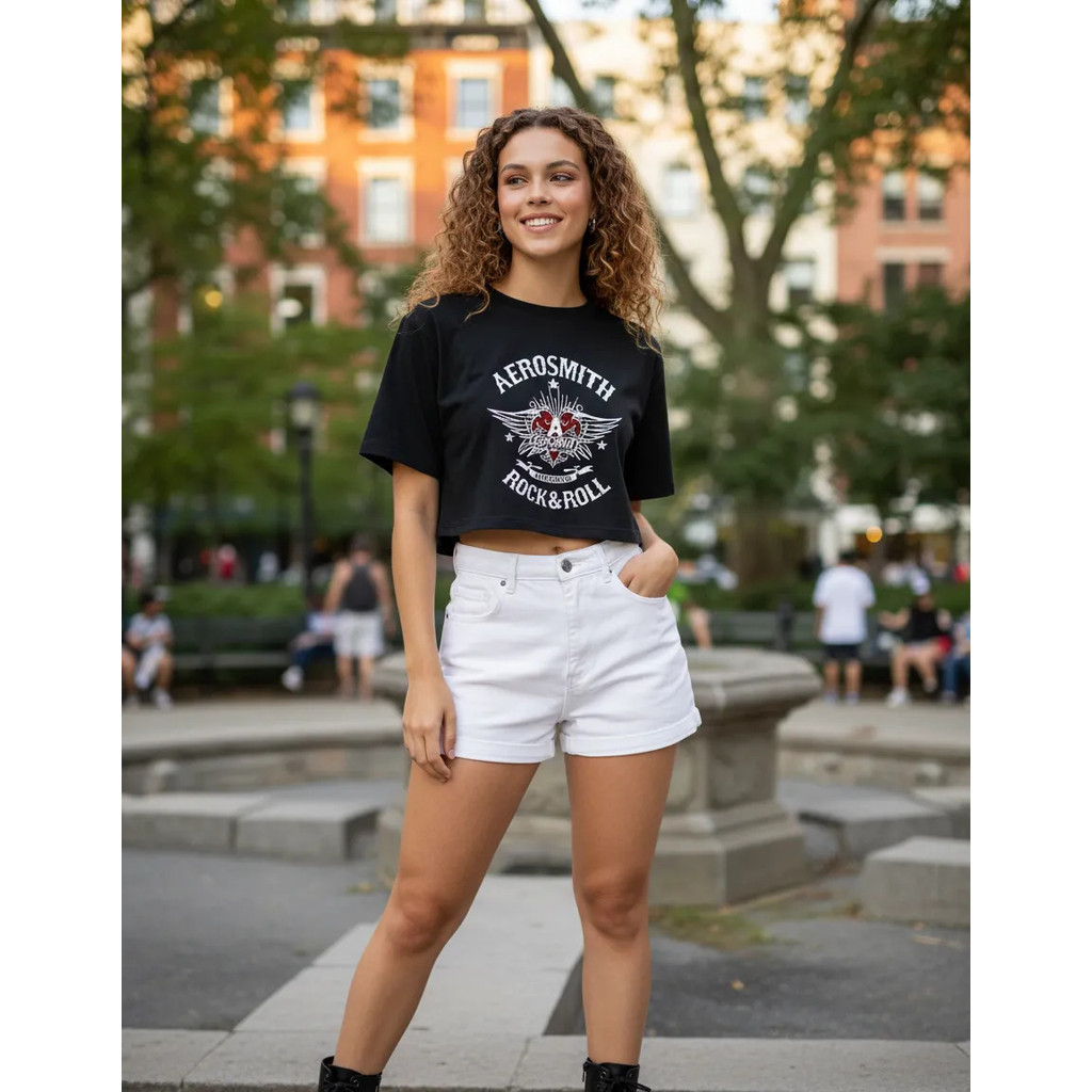 Cropped Blusinha Feminina Love Rock In Roll Banda Aerosmith