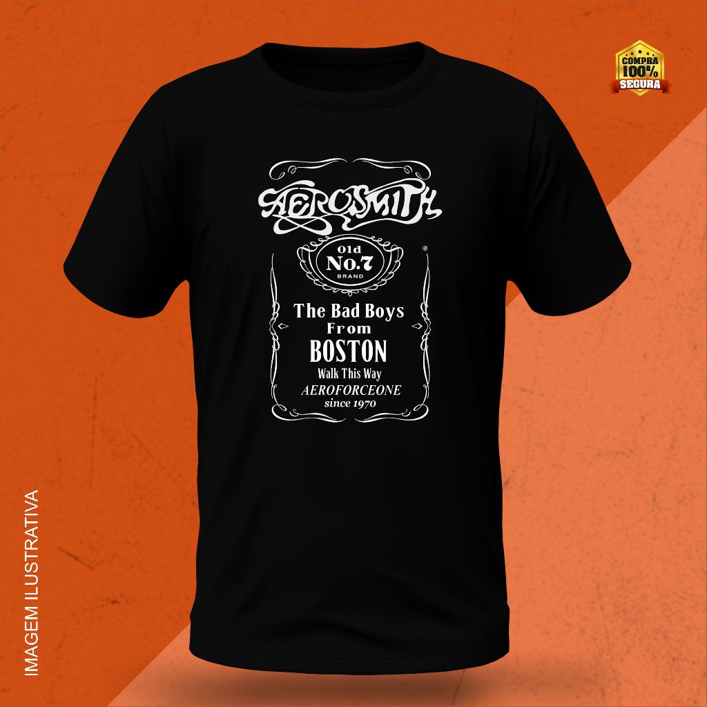 Camiseta-Camisa Aerosmith Banda de Rock T-shirt Blusa unissex 100% Algodão Postamgem Rapida