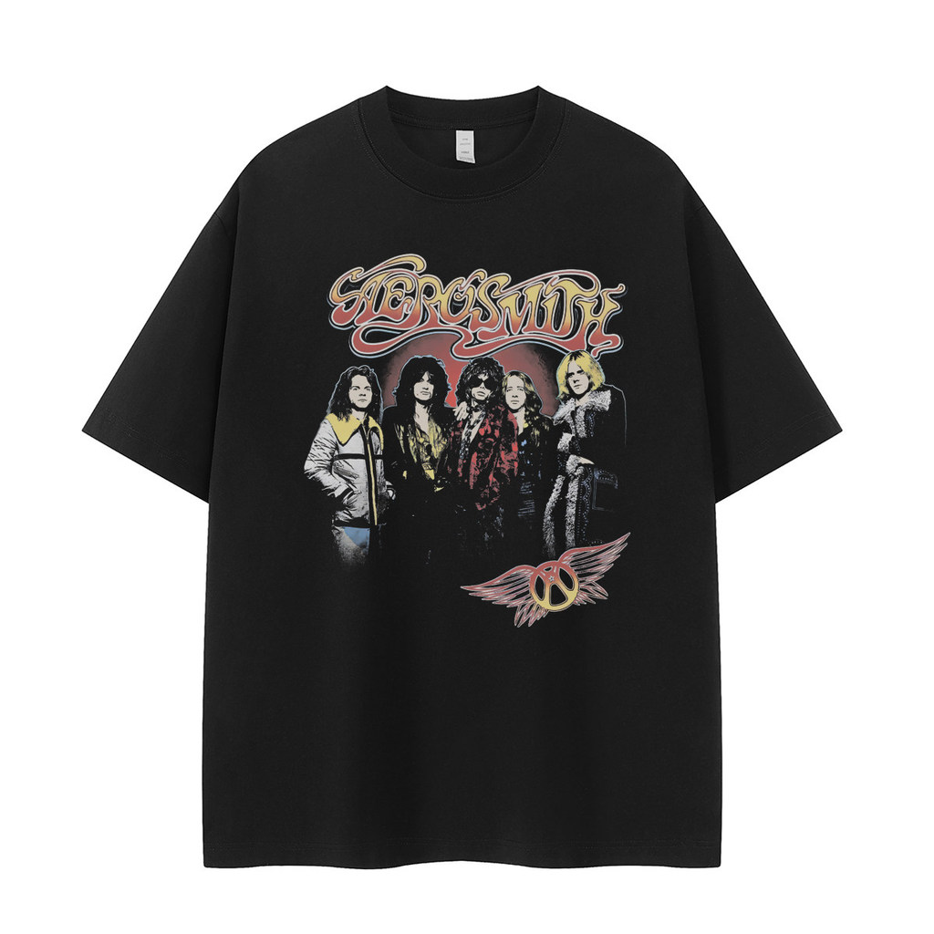 Music.Soul Camiseta Unissex Aerosmith Banda Rock Retrato Vintage Estampa Americana Confortavel Estilosa Descolada Mod...