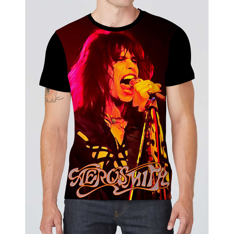 Camiseta Camisa Personalizada Banda Rock Aerosmith 3 HTPX