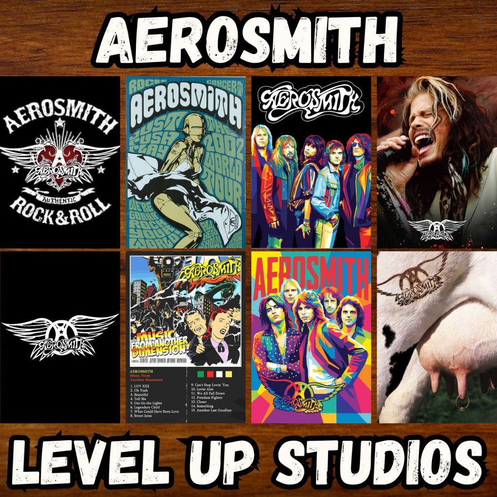 Aerosmith - Placas Quadros Decorativos Posters - Banda Rock Clássico Hard Rock Música