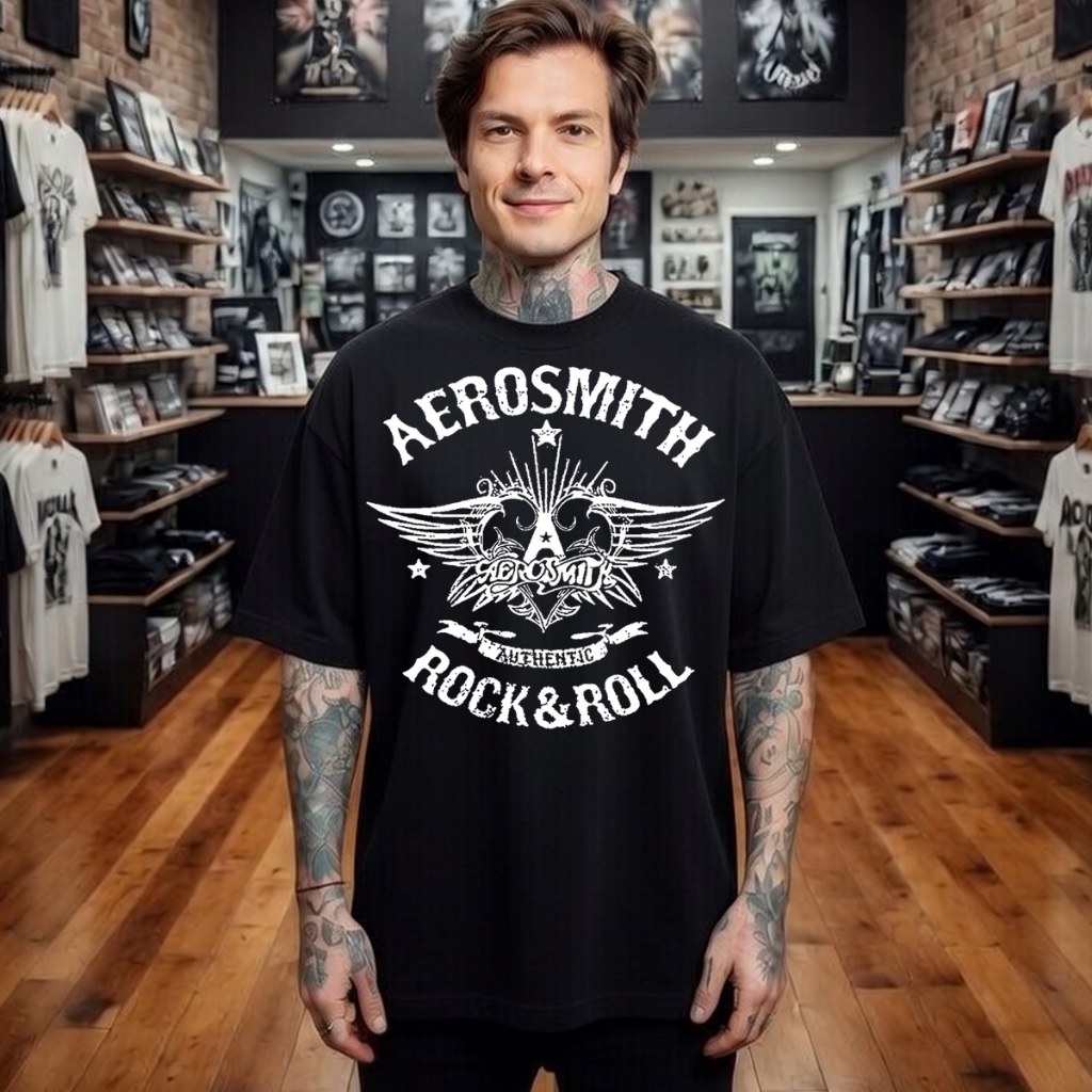 Camiseta Banda Rock Aerosmith vintage,   streetwear estampa silk 100% algodão premium