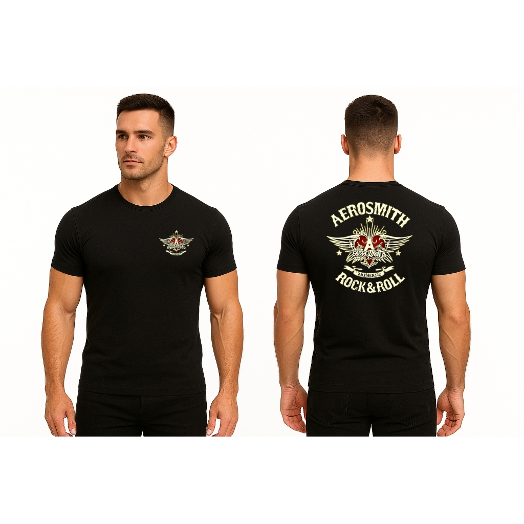 Camisa Algodão Camiseta Masculina Aerosmith Banda Rock