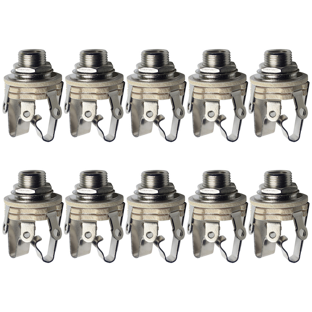 Kit Com 10 Jacks P10 Estéreo Circuito Fechado Para Equipamentos de Áudio