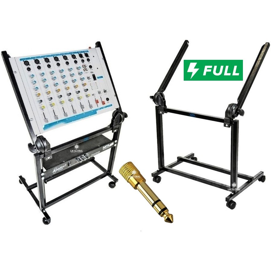 •  Rack L19 Regula Altura Para Mesa De Som E Periféricos + Presente Especial Plug P10 Dourado 18K