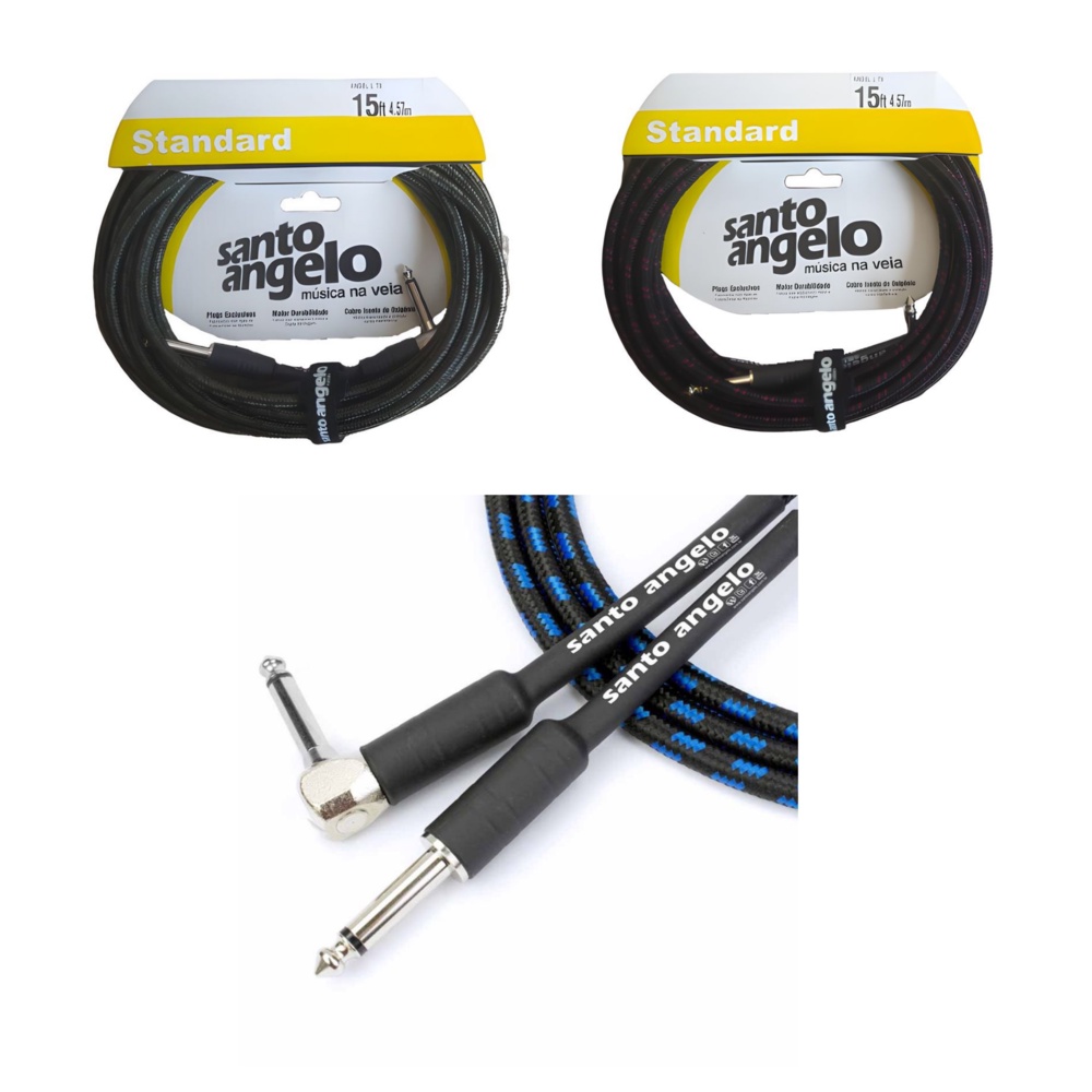 Cabo de Guitarra Cabo Santo Angelo Cabo para Equipamentos Modelo L TX 4.57m P10 e P10 90º