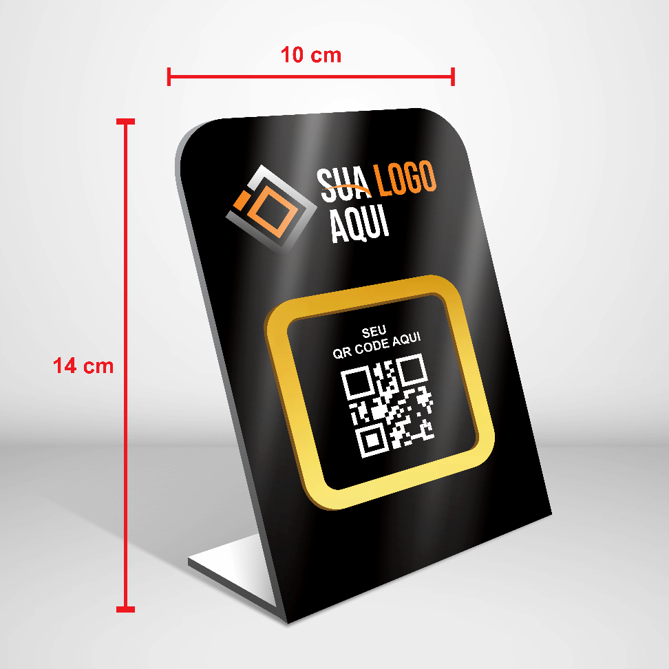 Placa Pix de Mesa Personalizada PVC 10x14