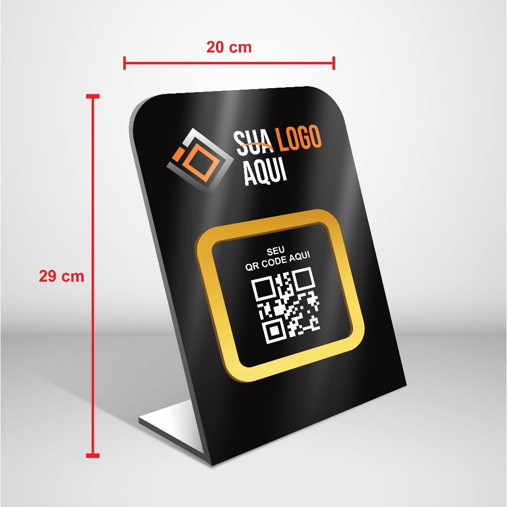 Placa Pix Personalizada de Mesa PVC 20x29