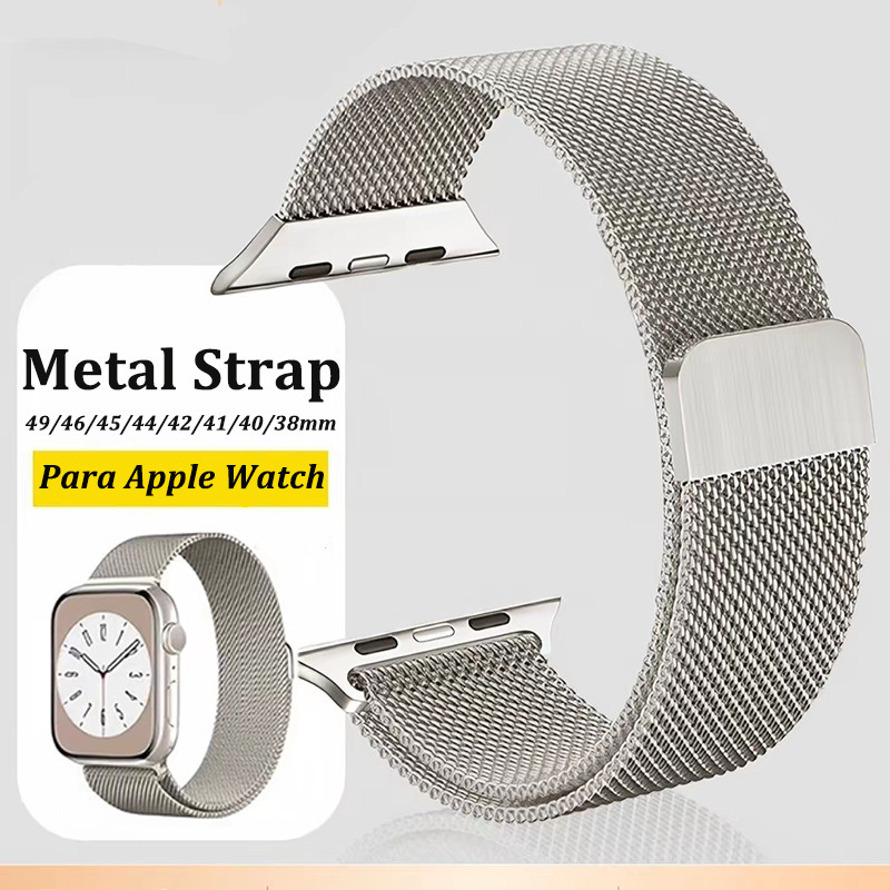 Pulseira De Metal Milano Loop Para Smartwatch IWatch Apple Watch SE Ultra 4 3 2 Séries 12 11 10 9 8 49 46 45 42 38mm