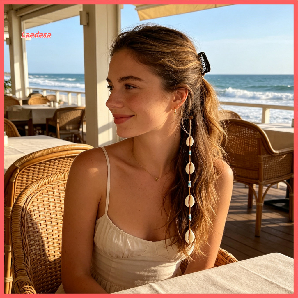 Boho Hair Jewelry for Beach Vacation Summer Charms Seashell for Braids Dreadlocks – Accessories for Women Girls for