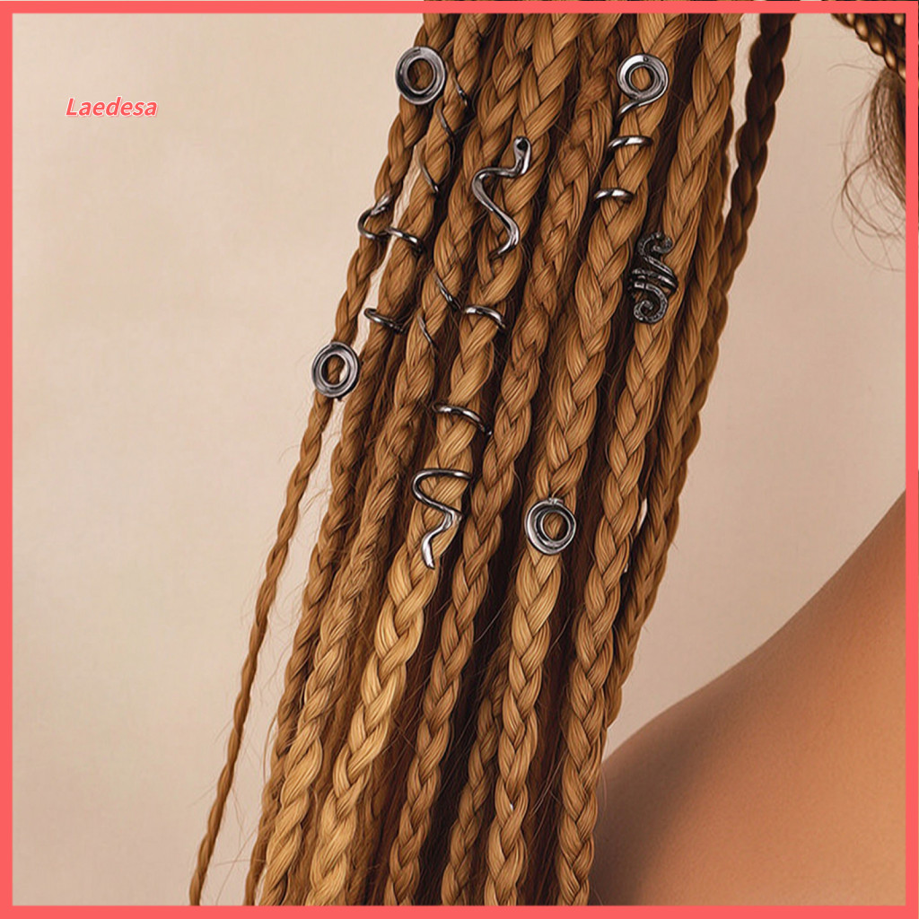 Braid Hair Accessories Distressed Metal Beads 3pcs Spiral Cuffs for Braids Dreadlocks Ethnic Style Anti-slip Multiple Si