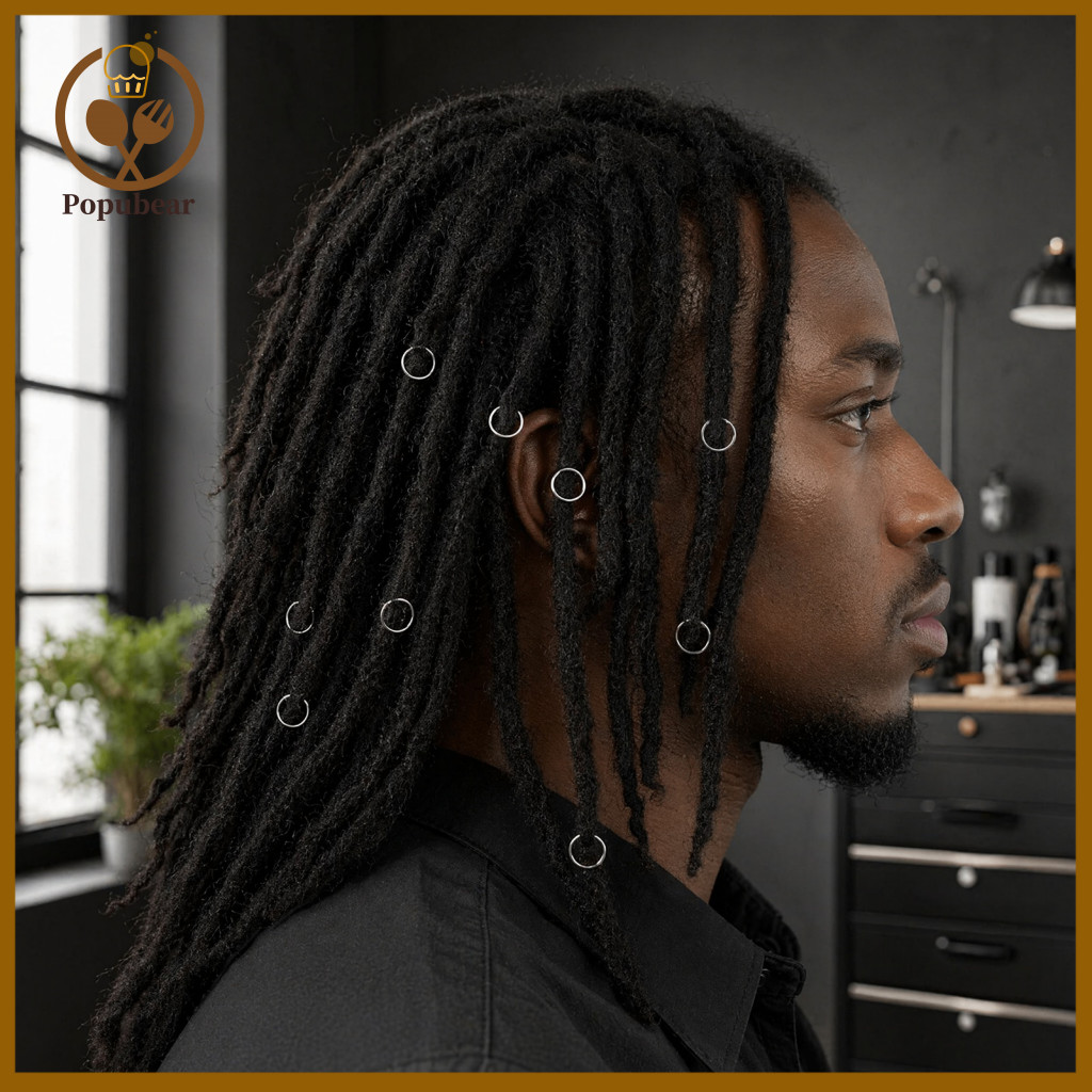 Open Hair Rings for Braids Dreadlock Accessories 40pcs Beads Hollow Carved Alloy Braided Easy to Wear Design Jewelry for