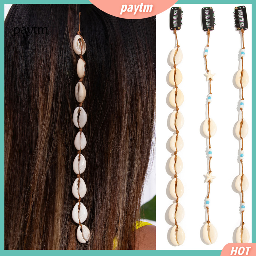 Hair Jewelry for Everyday Looks Shell Clips for Summer Hairstyles Seashell Charms for Braids Dreadlocks – Boho Beach A