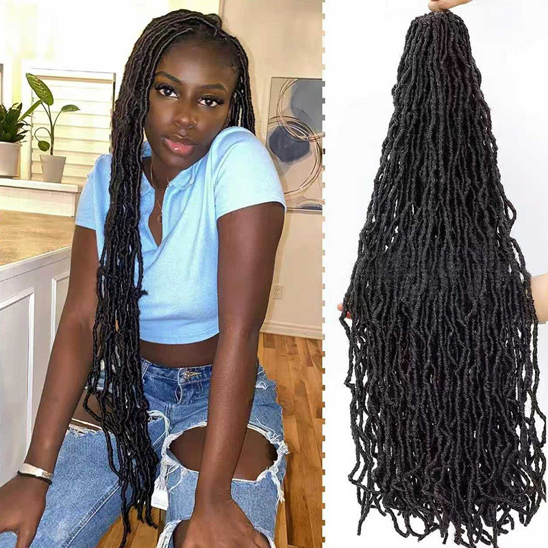 Extensão de Cabelo Sintético Crochet Braids Dreadlocks Finos Longos para Tranças 8 a 46 Polegadas