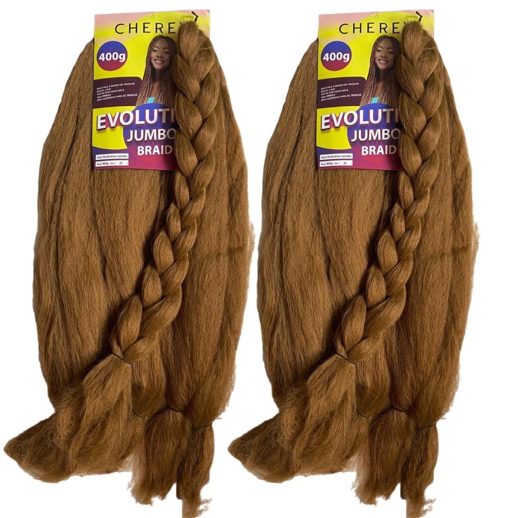 kit 2 Jumbos Cor 27 Mel Para Trança Box Braids  Twist, Crochet, Dreadlocks,Tranças Nagô Super 800 Gramas