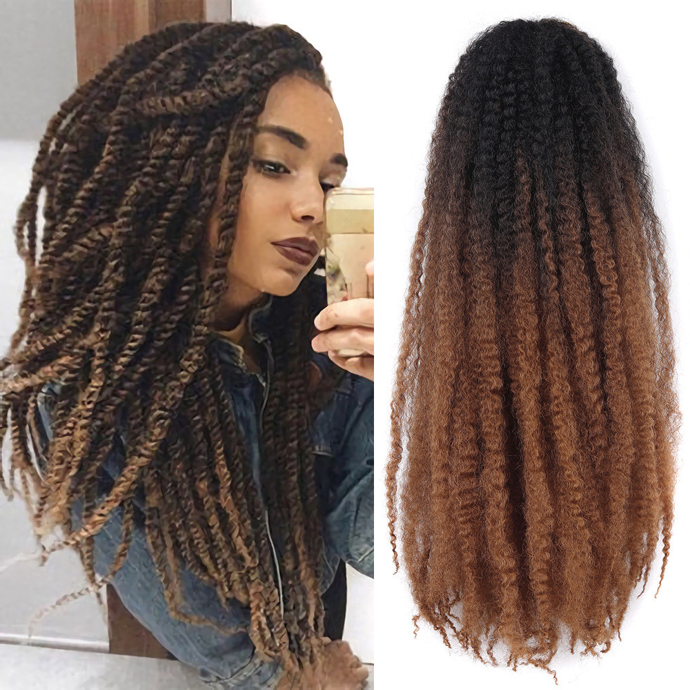 Cabelo Sintético para Tranças Crochet Braids Dreadlocks Afro Cacheado 18 Polegadas