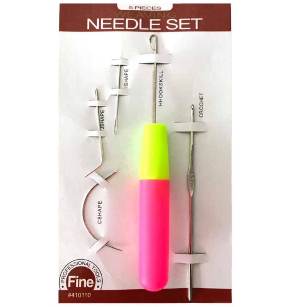 Kit Agulha 5 Peças – Ideal para Crochet Braid, Mega Hair, Tranças e Dreadlocks