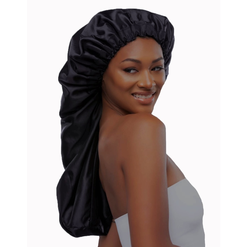 Touca de Cetim GIGANTE MODELO COMPRIDO c/Regulador Box Braids Longo Cacheado Mega Hair Dreadlocks