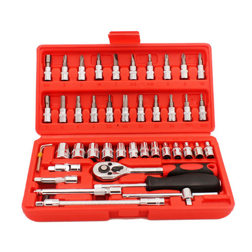 Conjunto de Ferramentas Socket 1/4 com 46 Peças Práticas