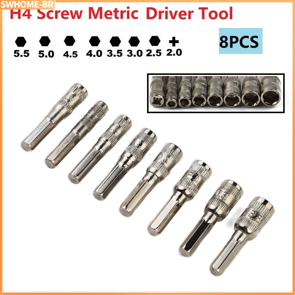 Broca De Ferramenta De Chave Métrica De Parafuso H4 Mais Vendida PH2.0/M2.5-5.5mm Hex Shank Nut Socket