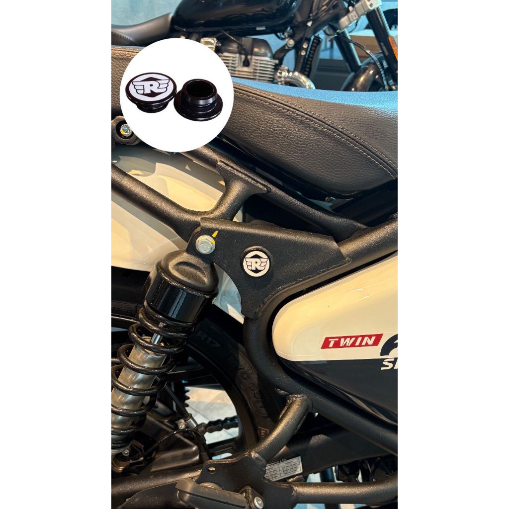 Tampa Acabamento do Quadro Royal Enfield Shotgun | Alumínio Anodizado Preto | Gravação a Laser