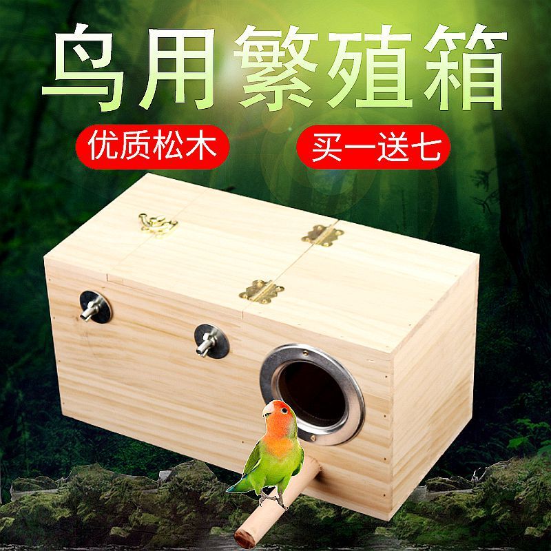 Xuanfeng pele de tigre peônia papagaio caixa de reprodução incubadora de madeira maciça ninho de pássaro ninho de pássar