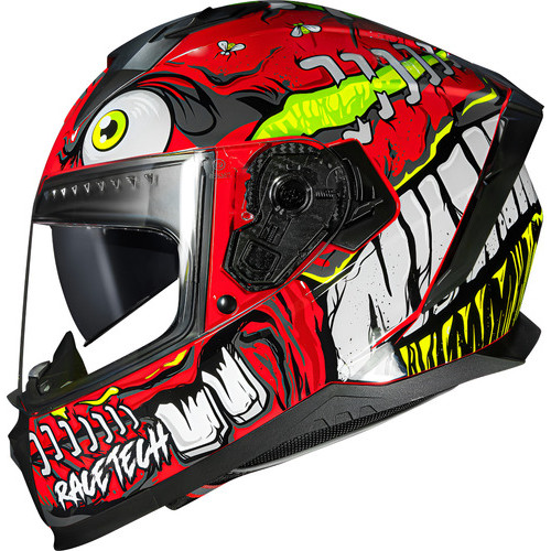Capacete Moto Masculino Race Tech Volt Croc Preto E Vermelho