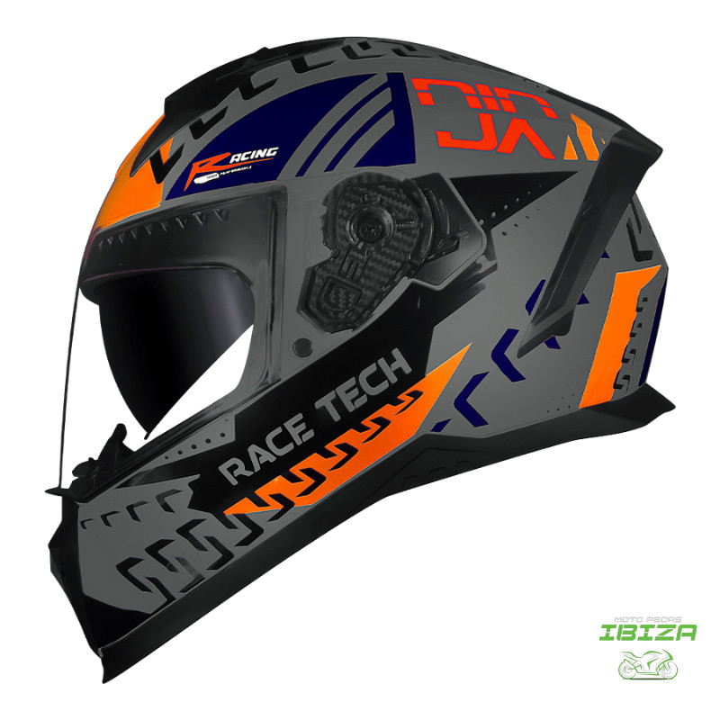 CAPACETE RACE TECH VOLT NINJA PRATA/AZUL/LAR