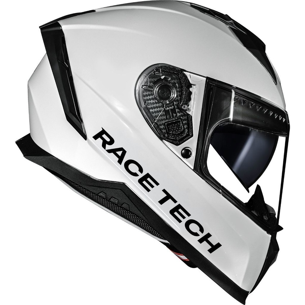 Capacete Race Tech Volt Monocolor Branco Com Oculos Interno