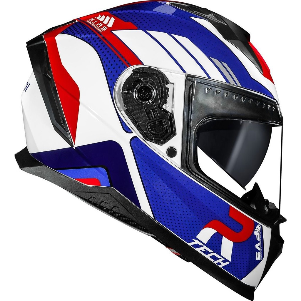 Capacete Race Tech Com Oculos Volt Track Branco E Azul